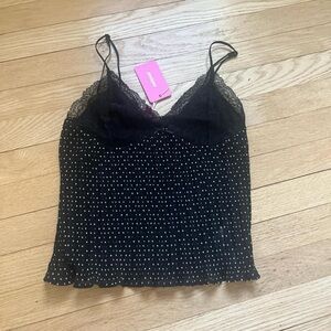 Edikted Black Lace Polka Dot Top